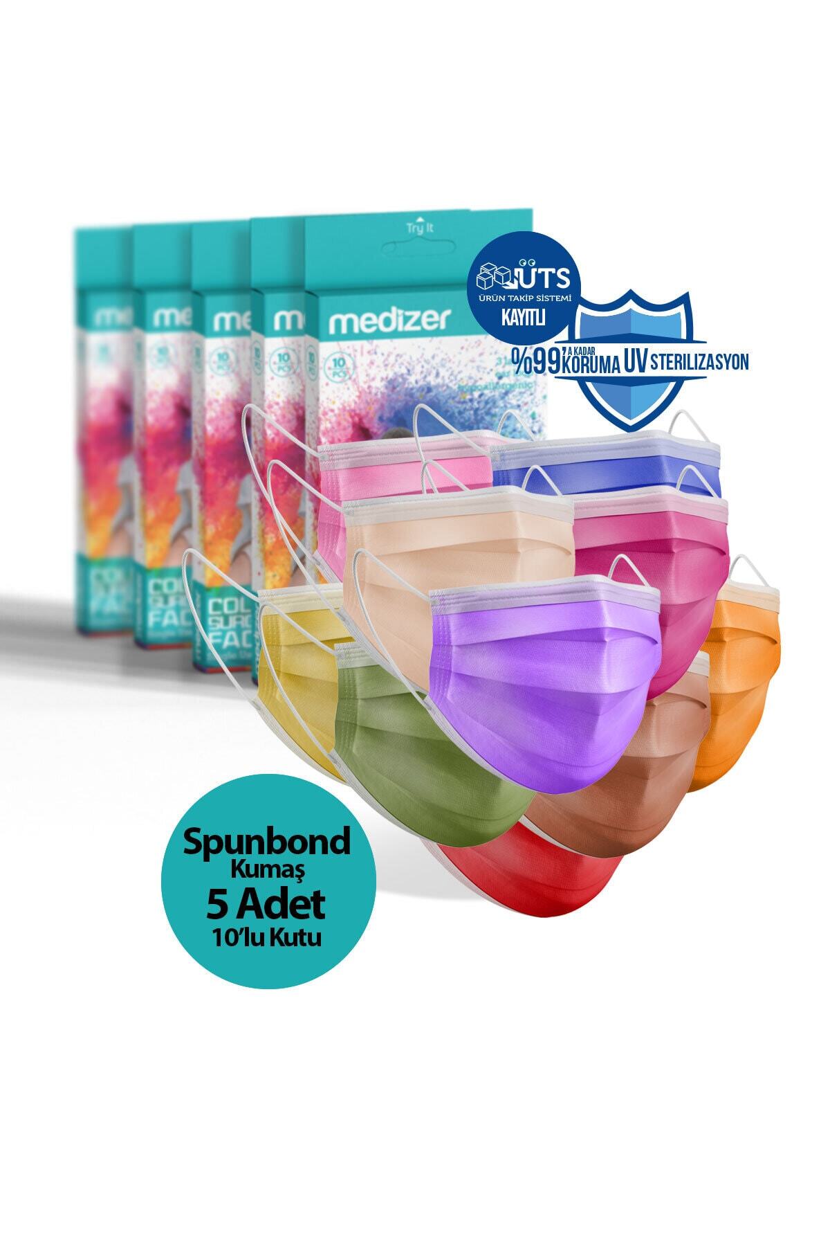 sabomar medizer color serisi renkli full ultrasonik cerrahi agiz maskesi 3 katli 10 lu 5 kutu burun telli fiyati yorumlari trendyol