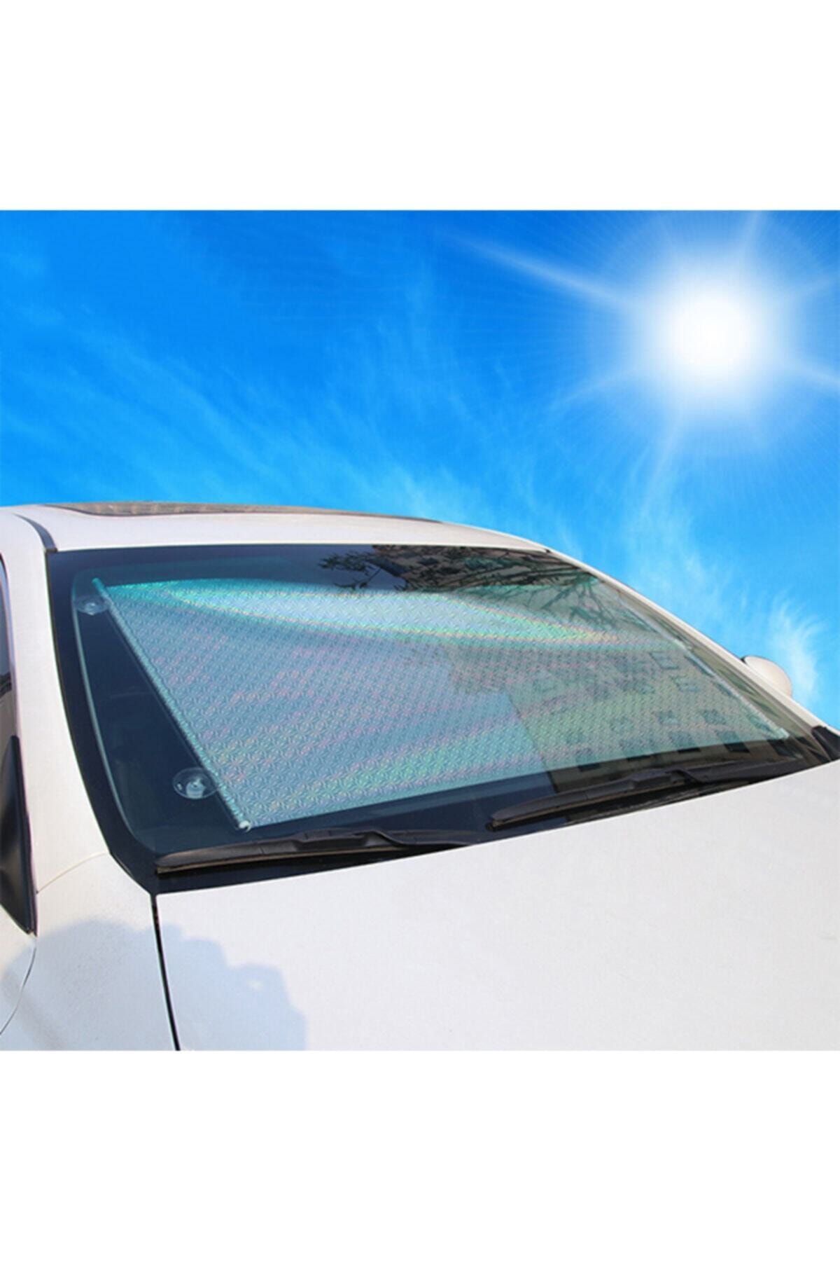 آفتابگیر خودرو در خودرو آفتابگیر اتوماتیک شیشه جلو برزنتی آفتابگیر محافظ تاشو 68 X125 سانتی متر نقره ای
