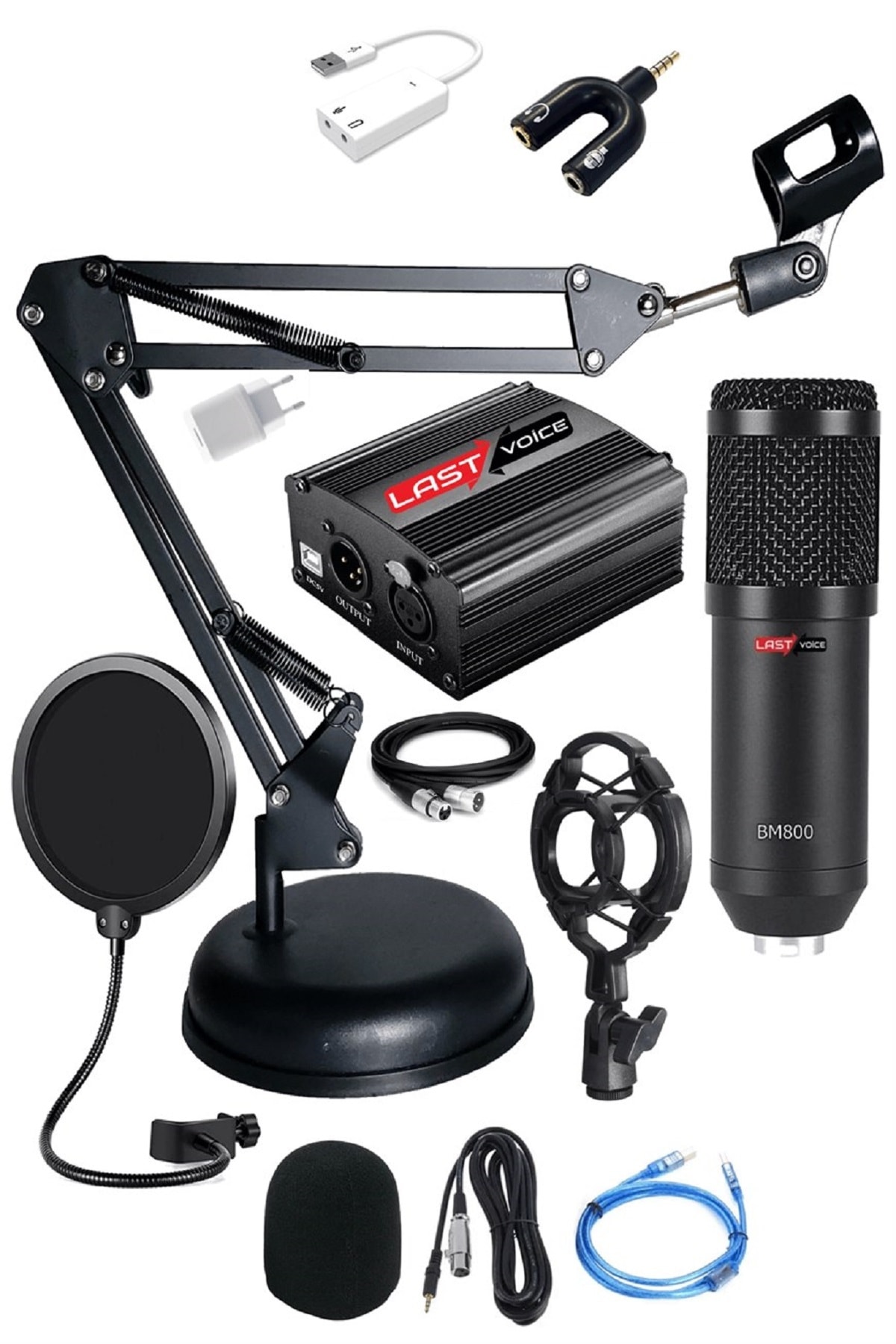 Lastvoice Bm800 Full Black Condenser Youtuber Stüdyo Mikrofonu