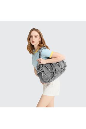 Denim Kot Kumaşı Omuz Kadın Çantası Barcelona 3216 Image 6