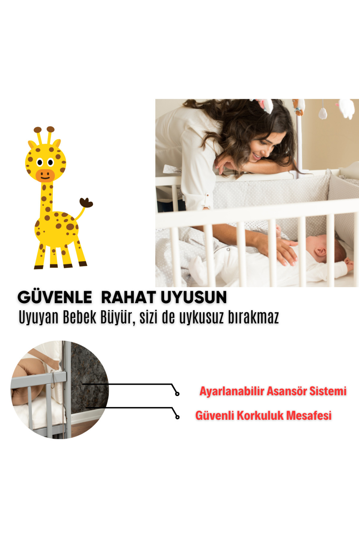 گهواره گهواره ای گهواره ای گهواره ای جلا داده شده لاکی 4 مرحله ای گهواره جانبی مادر MDF چوبی 60x120 با چرخ