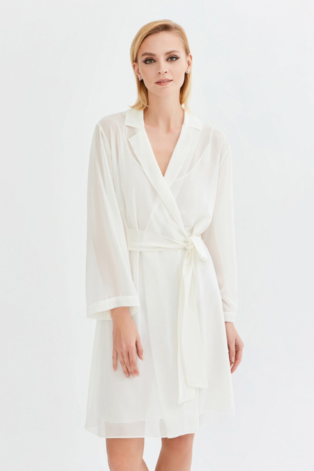 İPEK KIRAMER Şifon Kısa Sabahlık