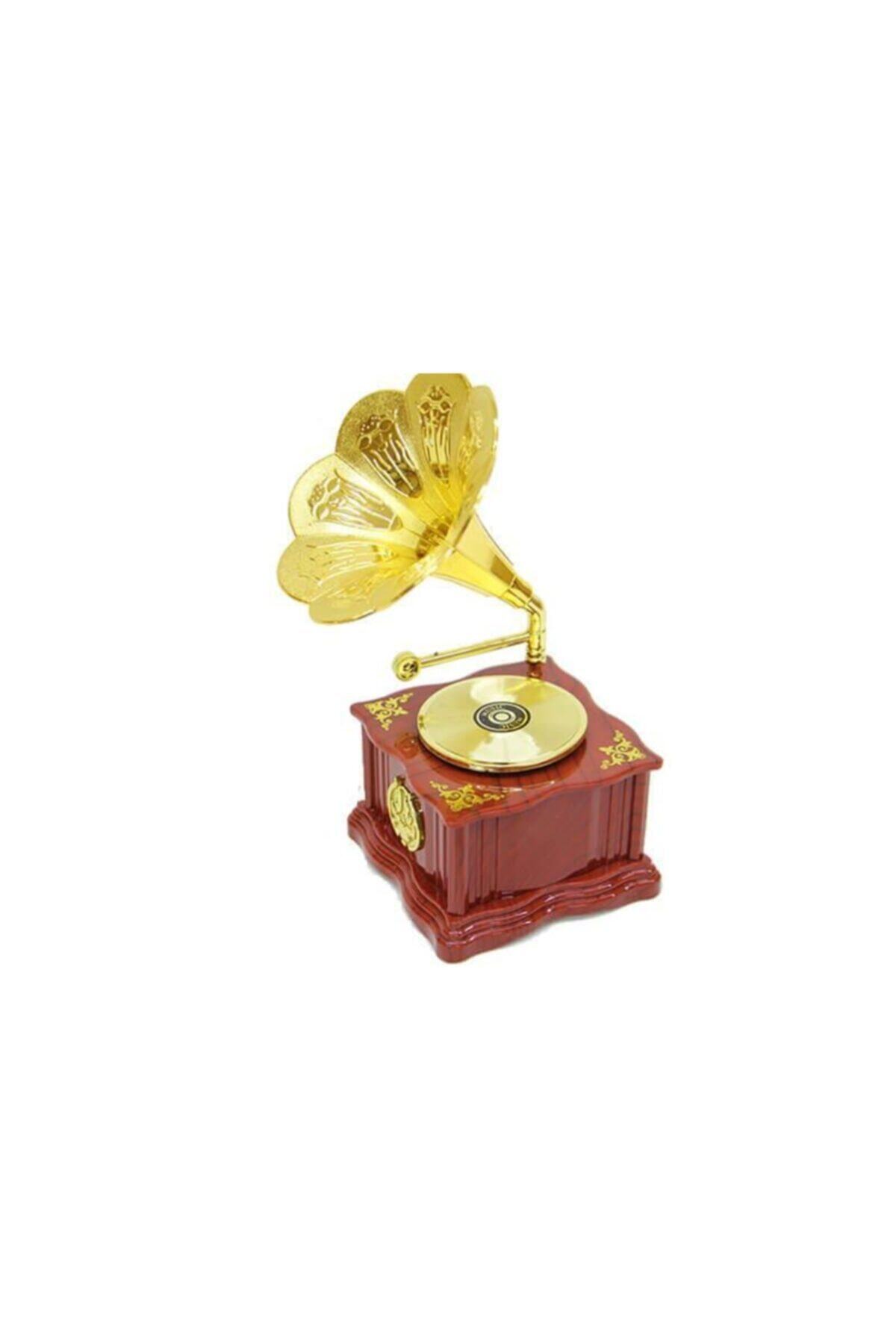 rüzgaravm Gramofon Mini Müzikli Vintage Müzik Kutusu