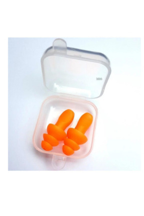 Turuncu Silikon Kulak Tıpası Ses Gürültü Yüzme Uyku Tıpa Şeffaf Kutusunda Su Geçirmez Tıkaç Image 1