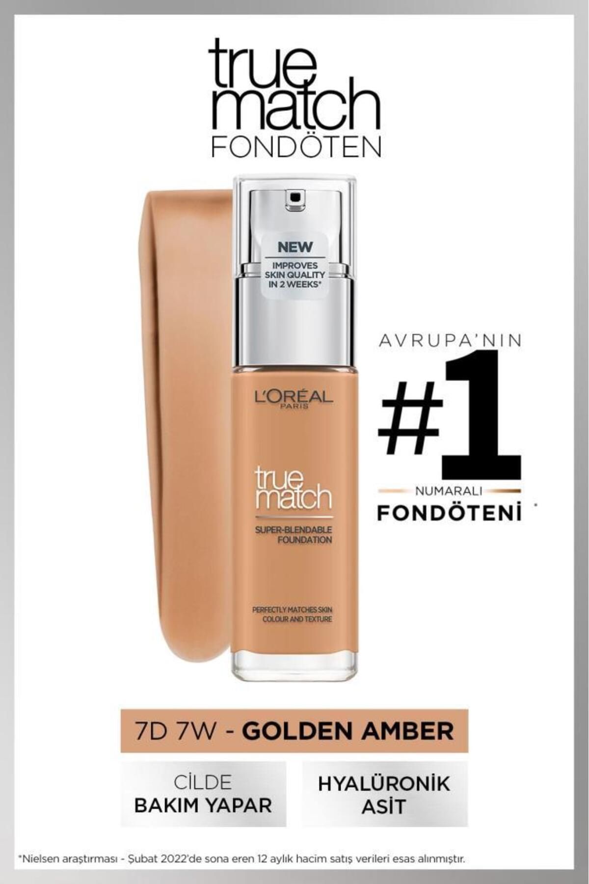 L'oréal Paris True Match Bakım Yapan Fondöten 7d Golden Amber