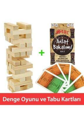 54 Parça Denge Oyunu Ve Anlat Bakalım Tabu Kartları Aile Eğlence Seti Image 0