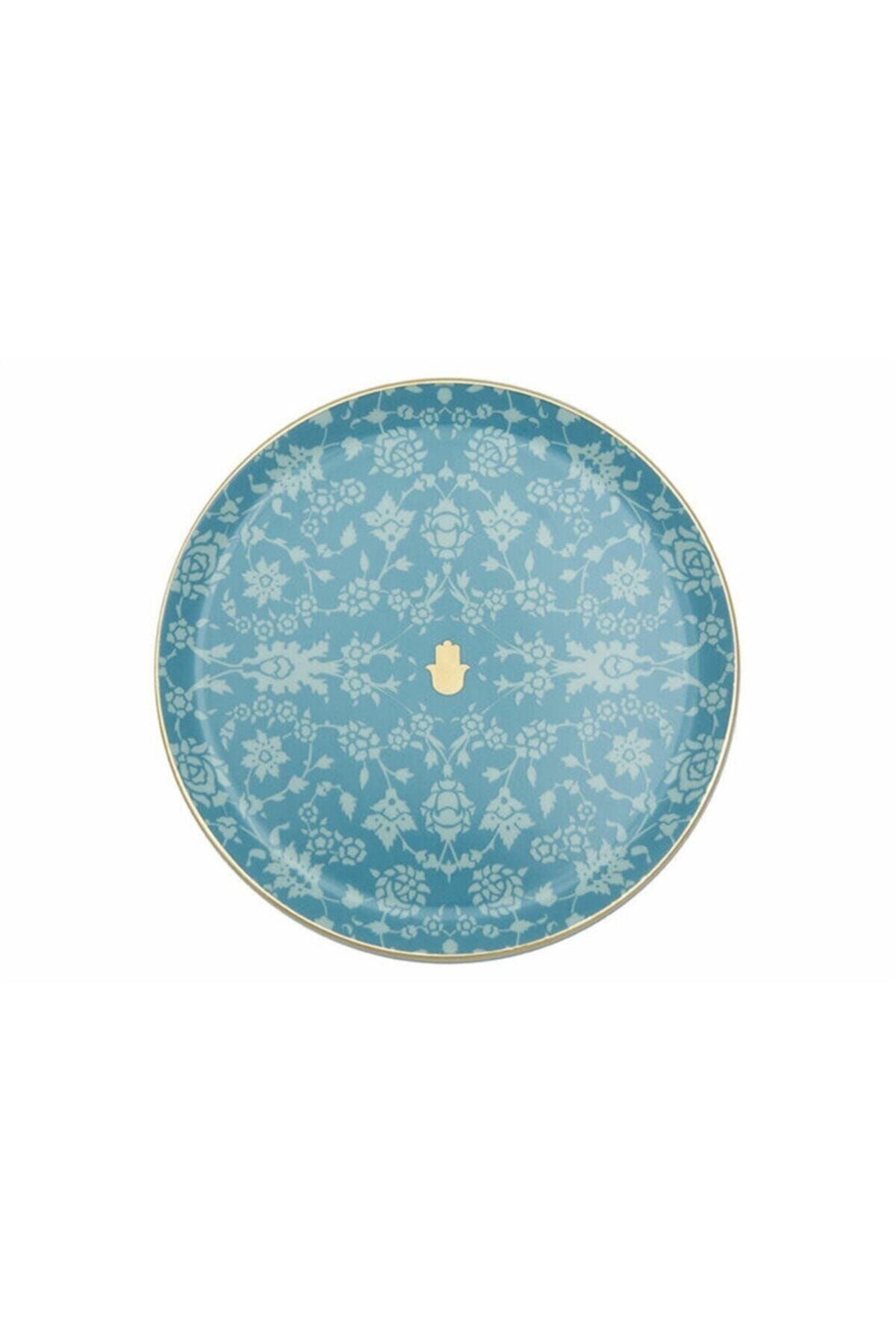 Porland Glamorous Turkuaz Düz Tabak 24 cm
