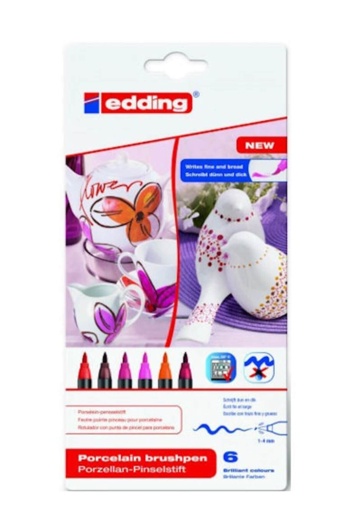 Edding 4200 Porselen Kalemi (6 Lı Paket - Sıcak Renkler)