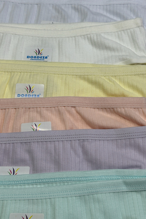 Dondeza 12'li Pamuklu Penye Kız Çocuk Bikini Külot Image 3