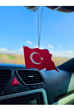 TÜRK BAYRAĞI DİKİZ AYNA SÜSÜ ÇİFT TARAFLI AYNA SÜSÜ ARABA SÜSÜ Image 1