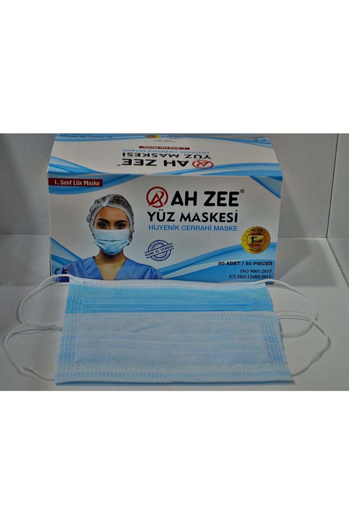 ahzee maske ahzee 3 katli cerrahi maske burun telli 50adet ultrasonik mavi ce fiyati yorumlari trendyol