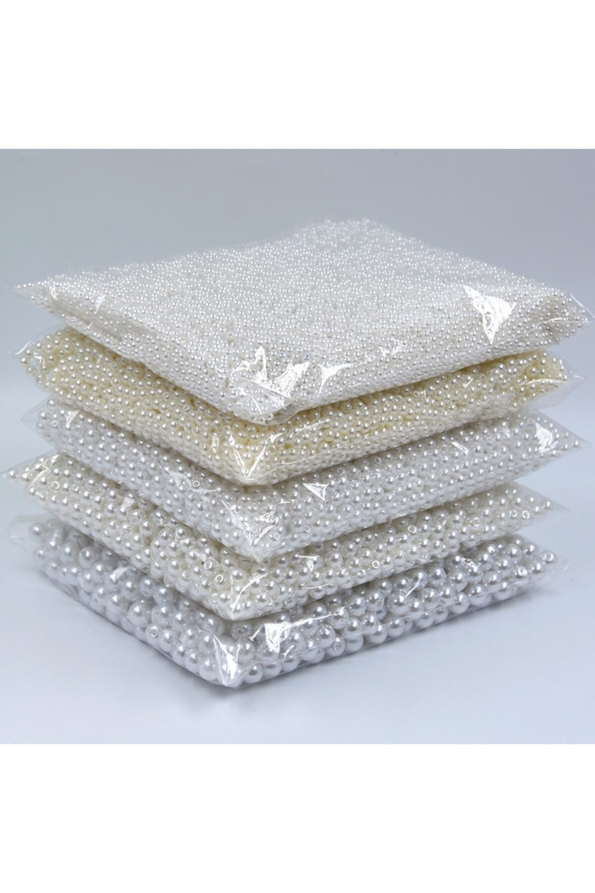 bba new trend 6mm Beyaz Cam Inci 1 Kg Yuvarlak Inci Delikli