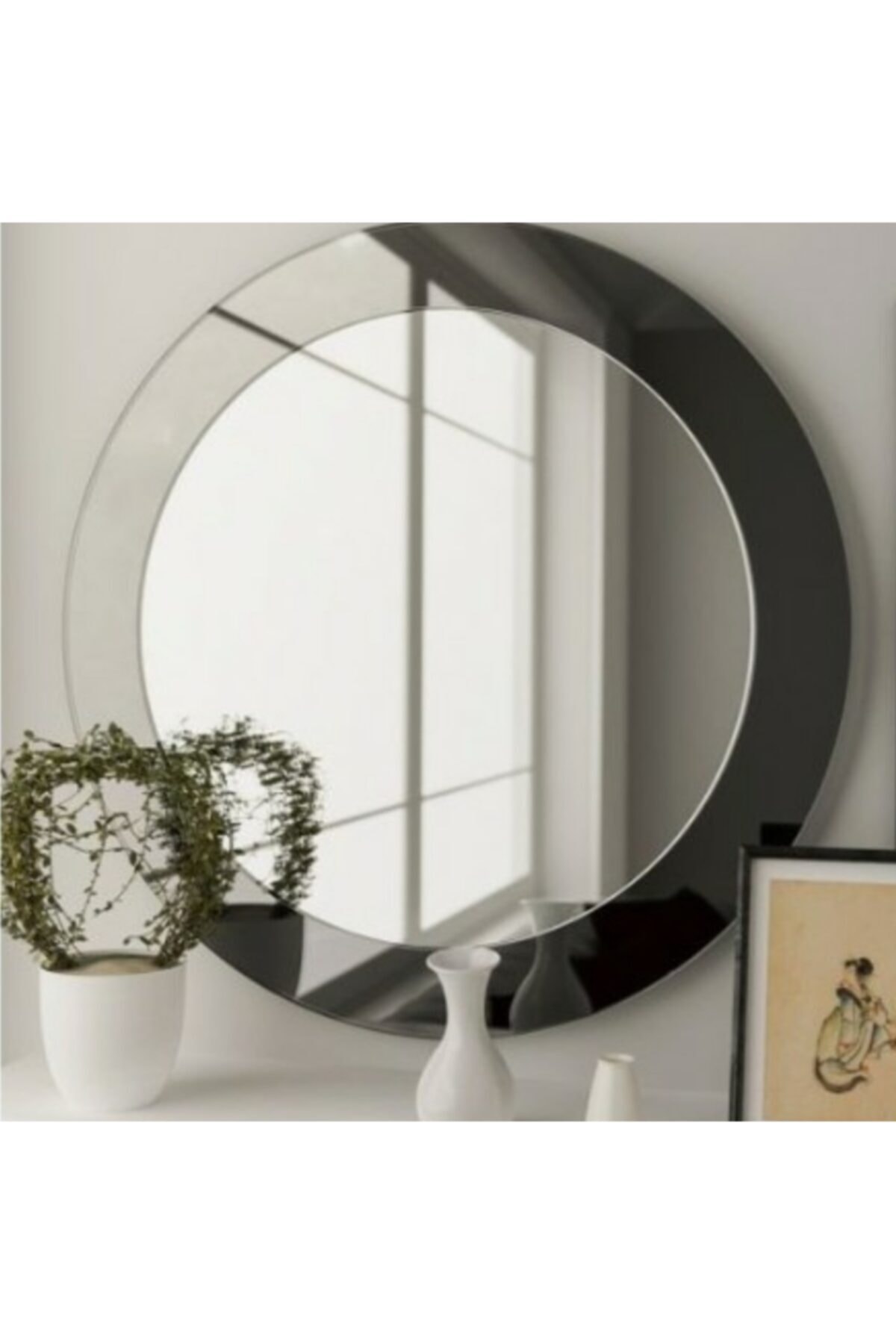 Şişecam Dekoratif Yuvarlak Konsol Dresuar Lavabo Aynası 60 cm