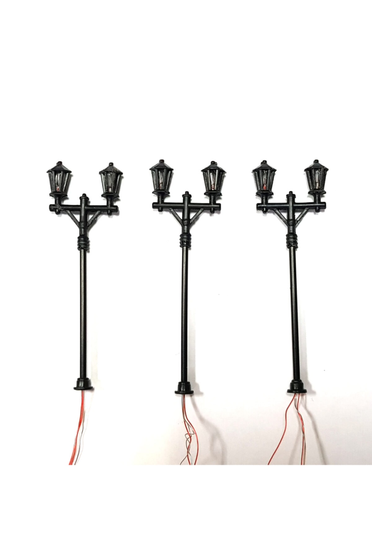 Dytac 3'lü Maket Çift Sokak Lambası Işıklı 1:50 Ölçek (vım-117)