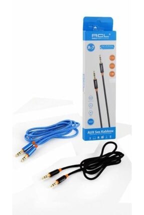 1 mt Fiber Kumaş Kaplamalı Aux Ses Kablosu Image 0
