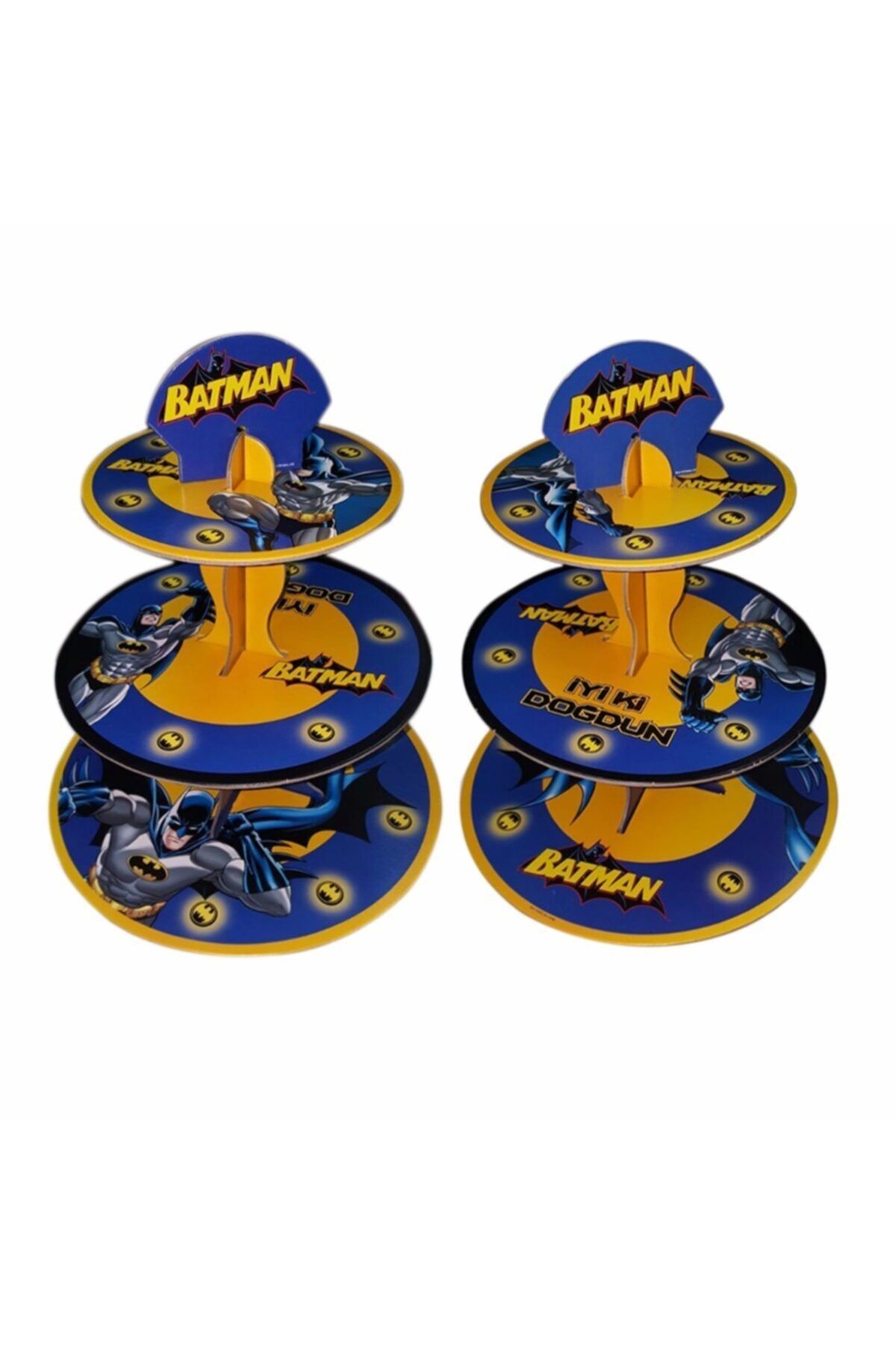 Eminonutoptanci 3 Katlı Karton Cupcake Standı Batman Temalı Kek Standı