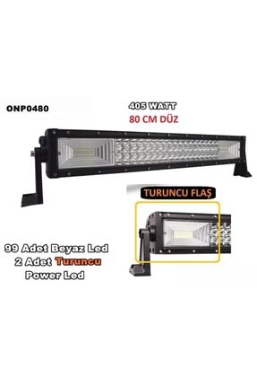 Off Road Led Bar Beyaz Led Turuncu Flaşlı Düz 3 Sıra 80 Cm 405 Watt 99 Led Image 0