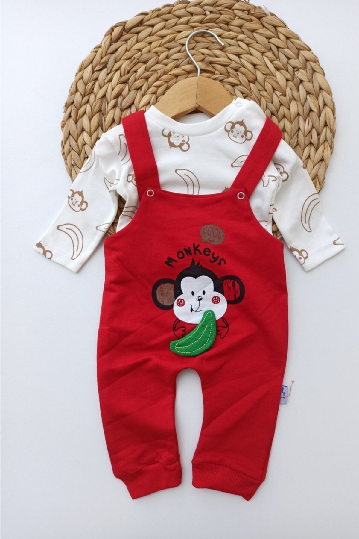 Murad Erkek Bebek Monkeys Yazılı Badili Salopet