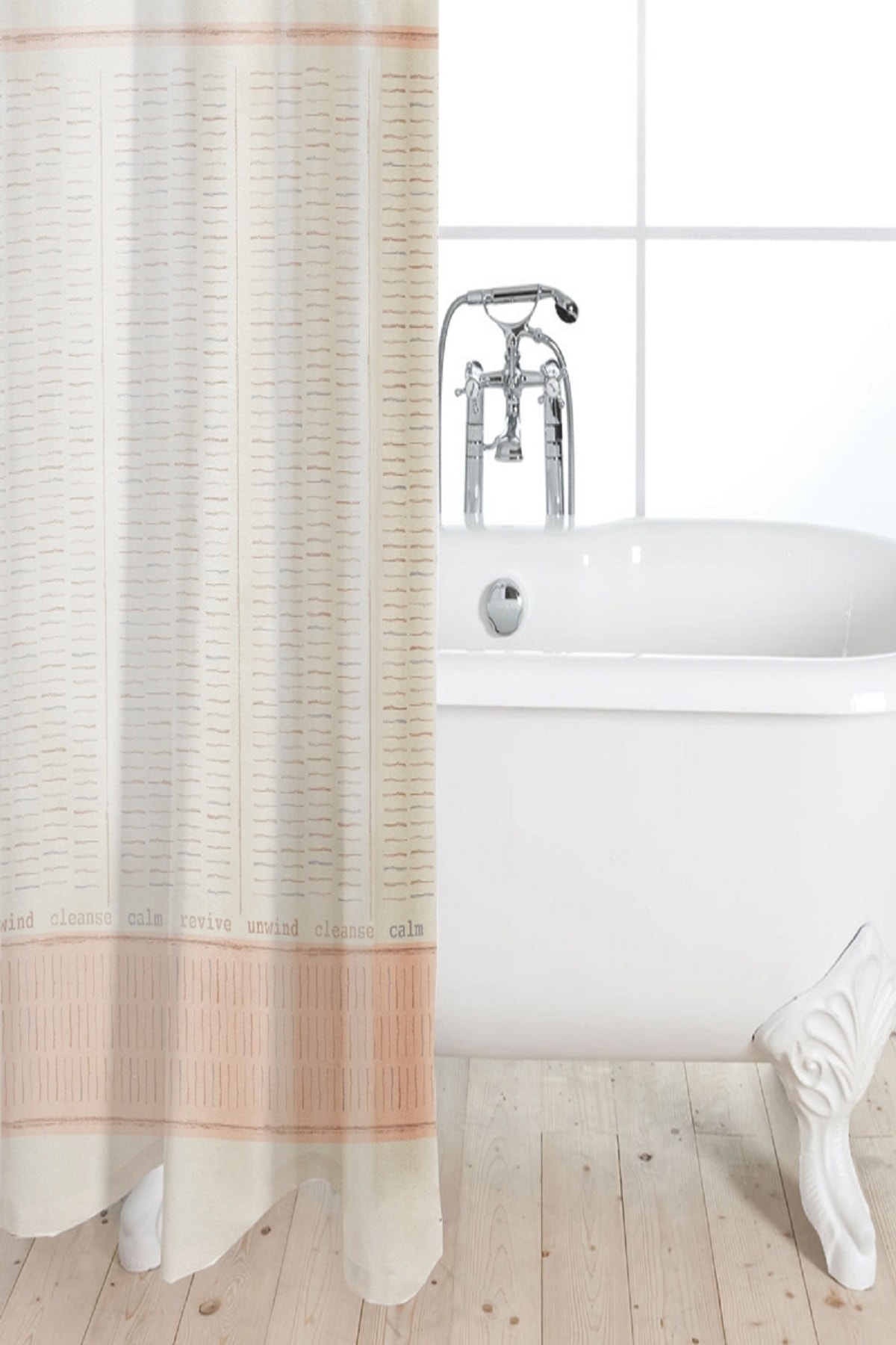 VONALDI HOME Revive Çift Kanat Banyo Perdesi 2x120x200cm