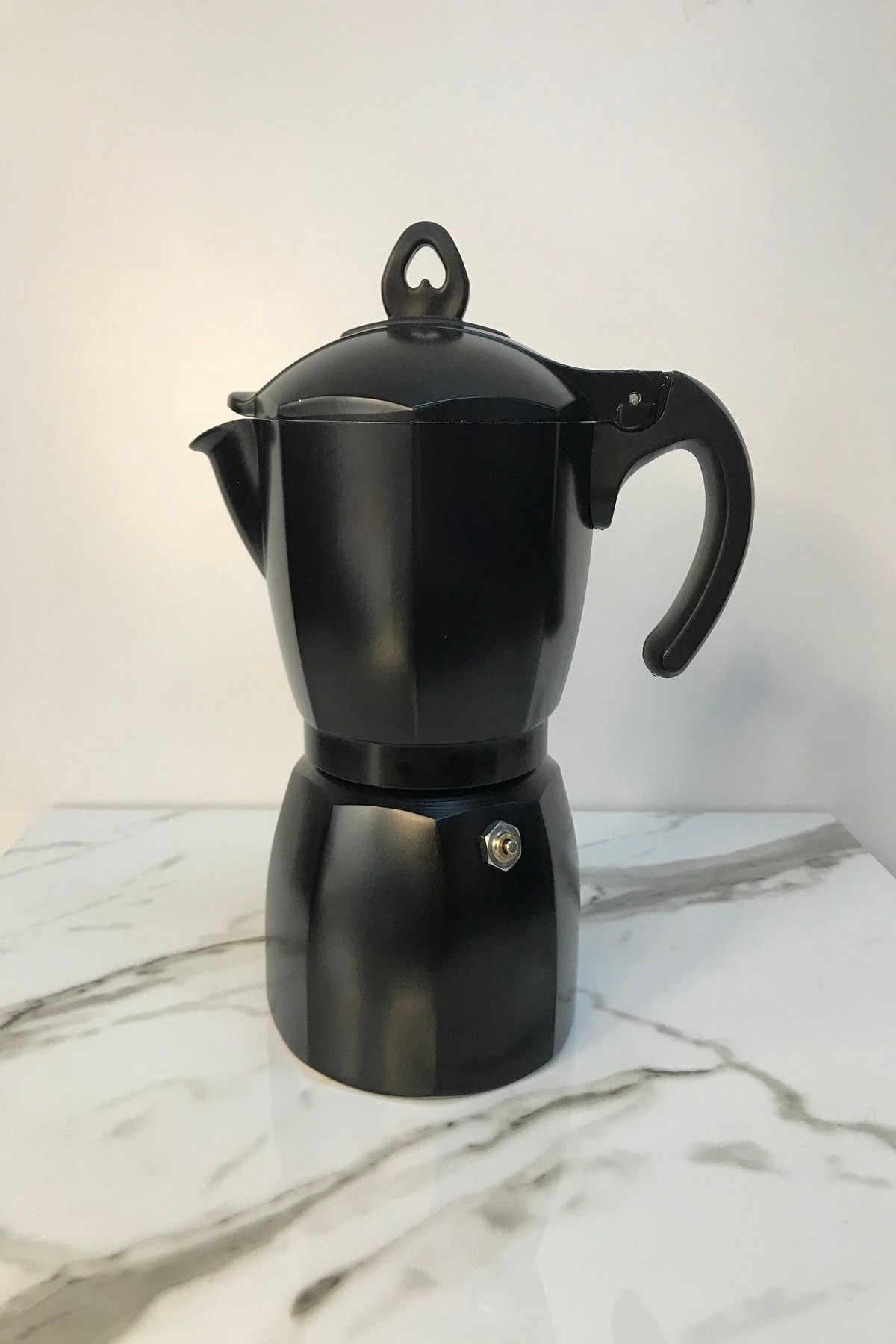 Karlay Siyah Lüx Moka Pot 6 Kişilik 360 ml