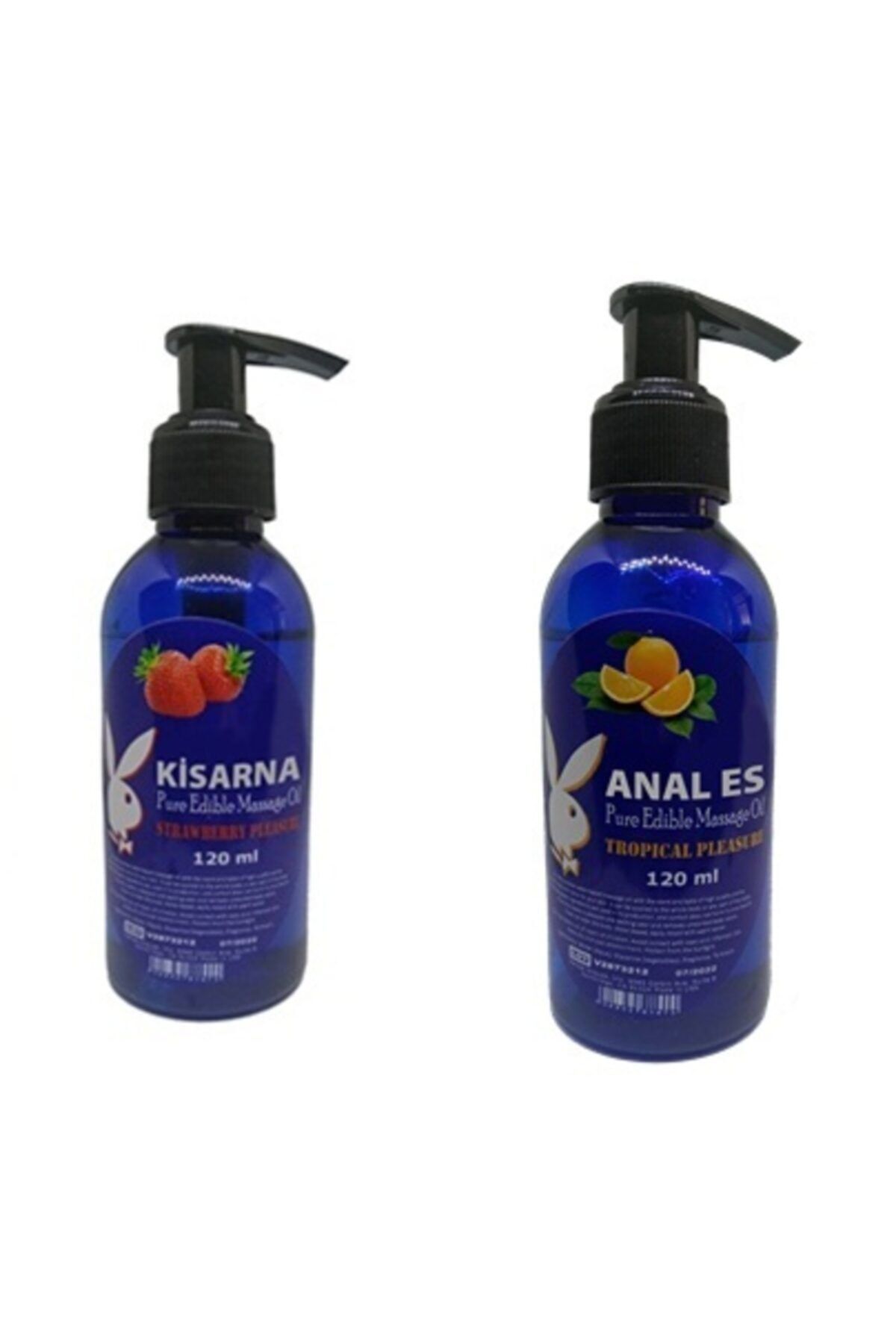 Kisarna Çilek Aromalı ve Tropikal Aromalı 2 Adet Kayganlaştırıcı Yağ Seti