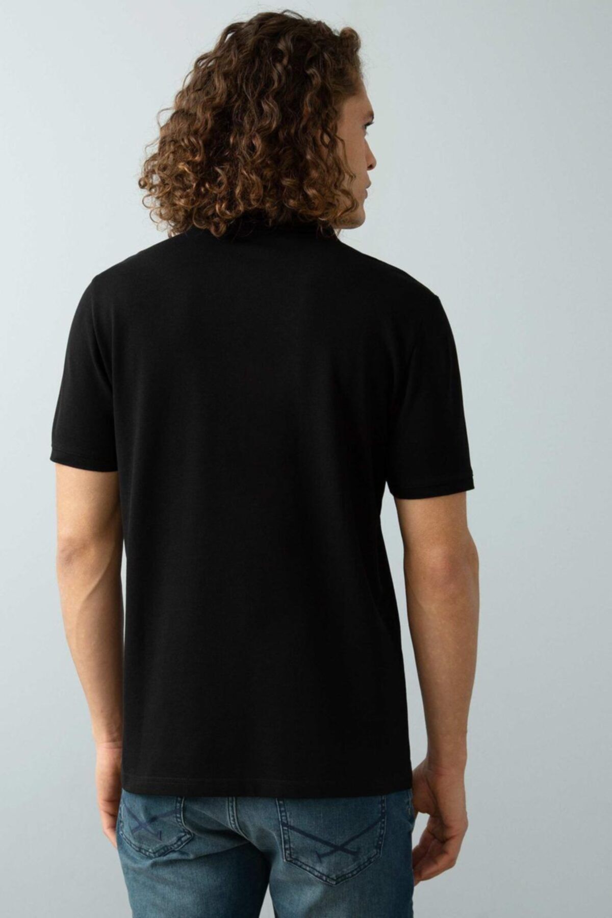 Erkek Siyah Polo Yaka T-shirt