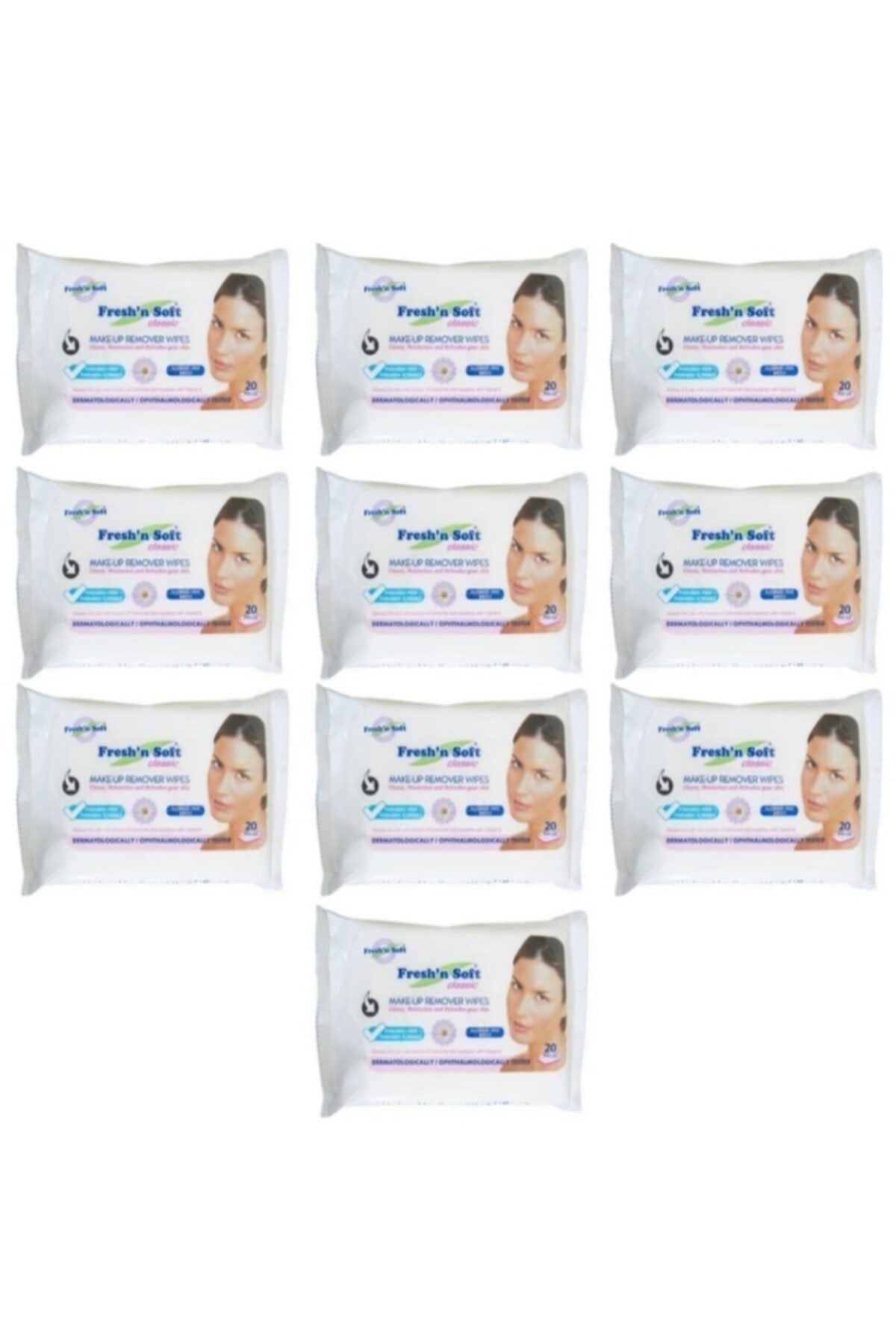 FRESHNSOFT Makyaj Temizleme Mendili 20 li 10 Paket