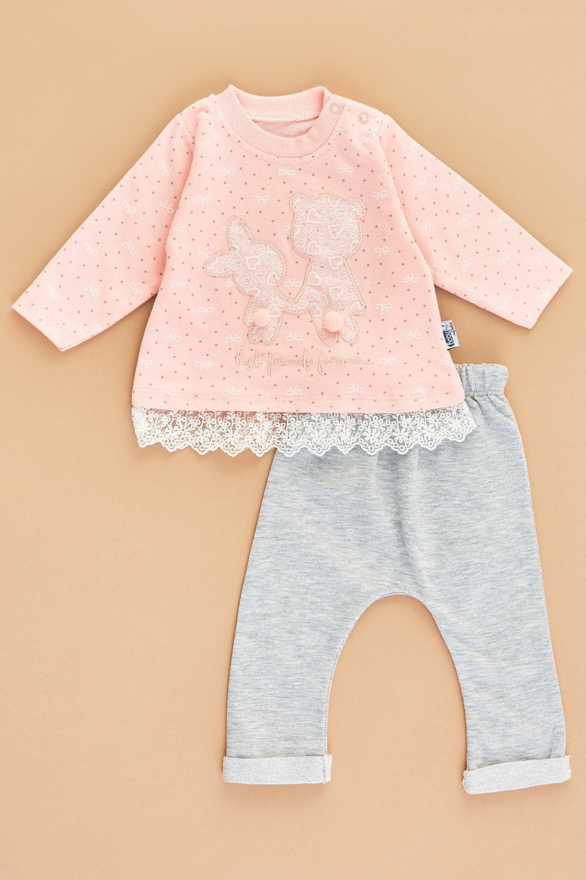 fulla moda kiz bebek pudra nakisli ponponlu takim fiyati yorumlari trendyol