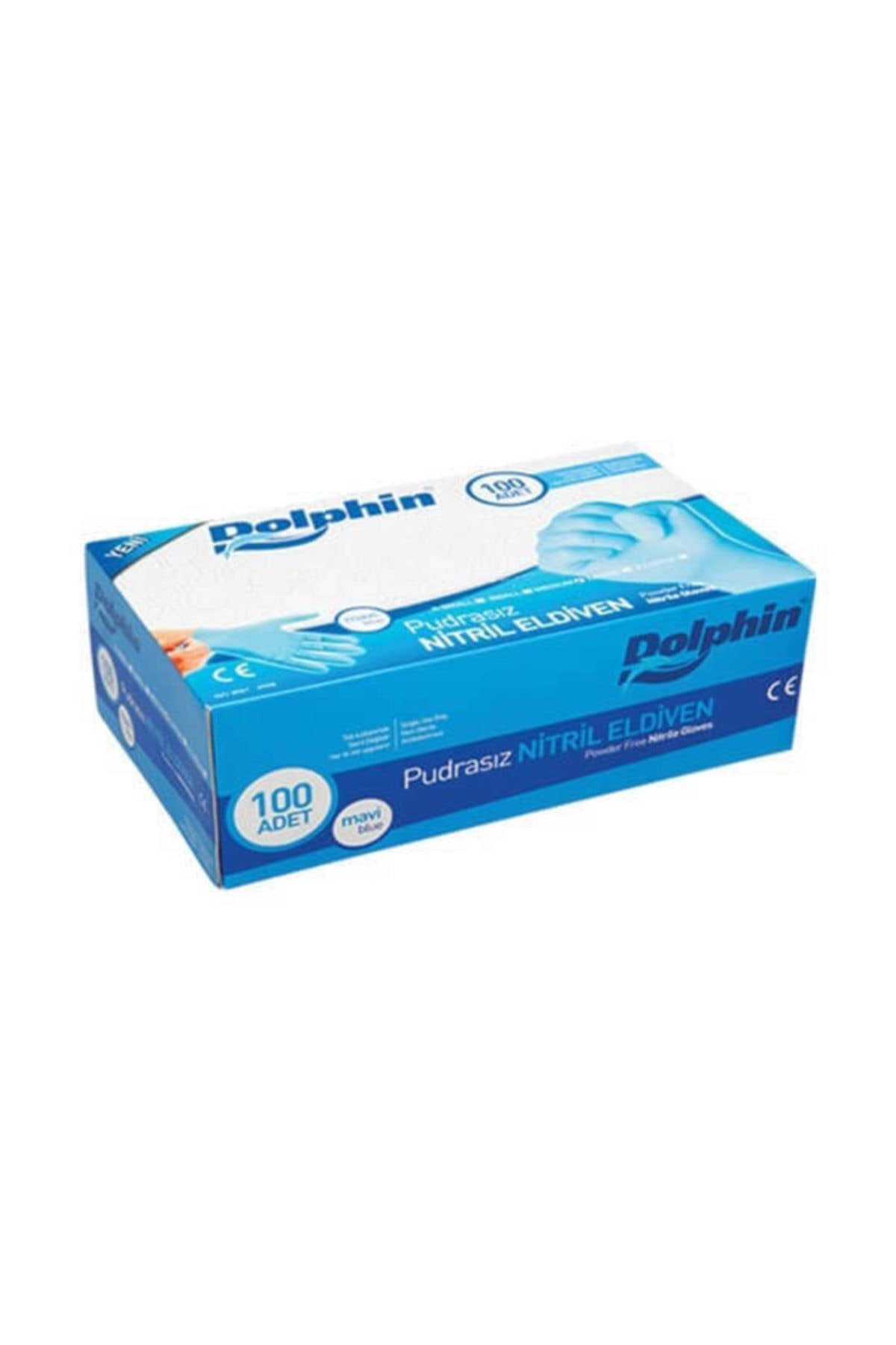Dolphin Nitril Pudrasız Muayane Eldiveni Orta Boy(m) 2000 Adet Mavi