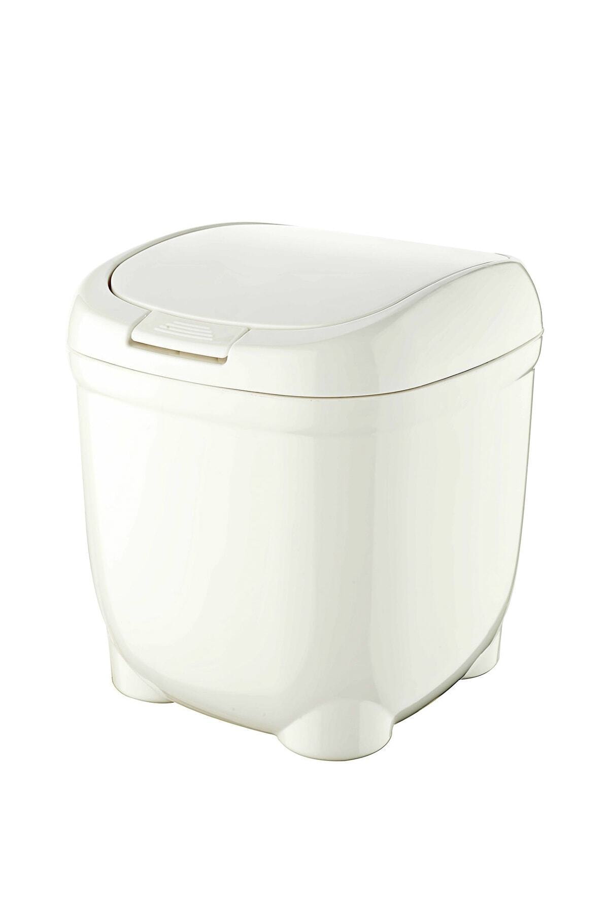 aksuticaret Çöp Kovası Kapaklı Press It 4 Lt - Beyaz