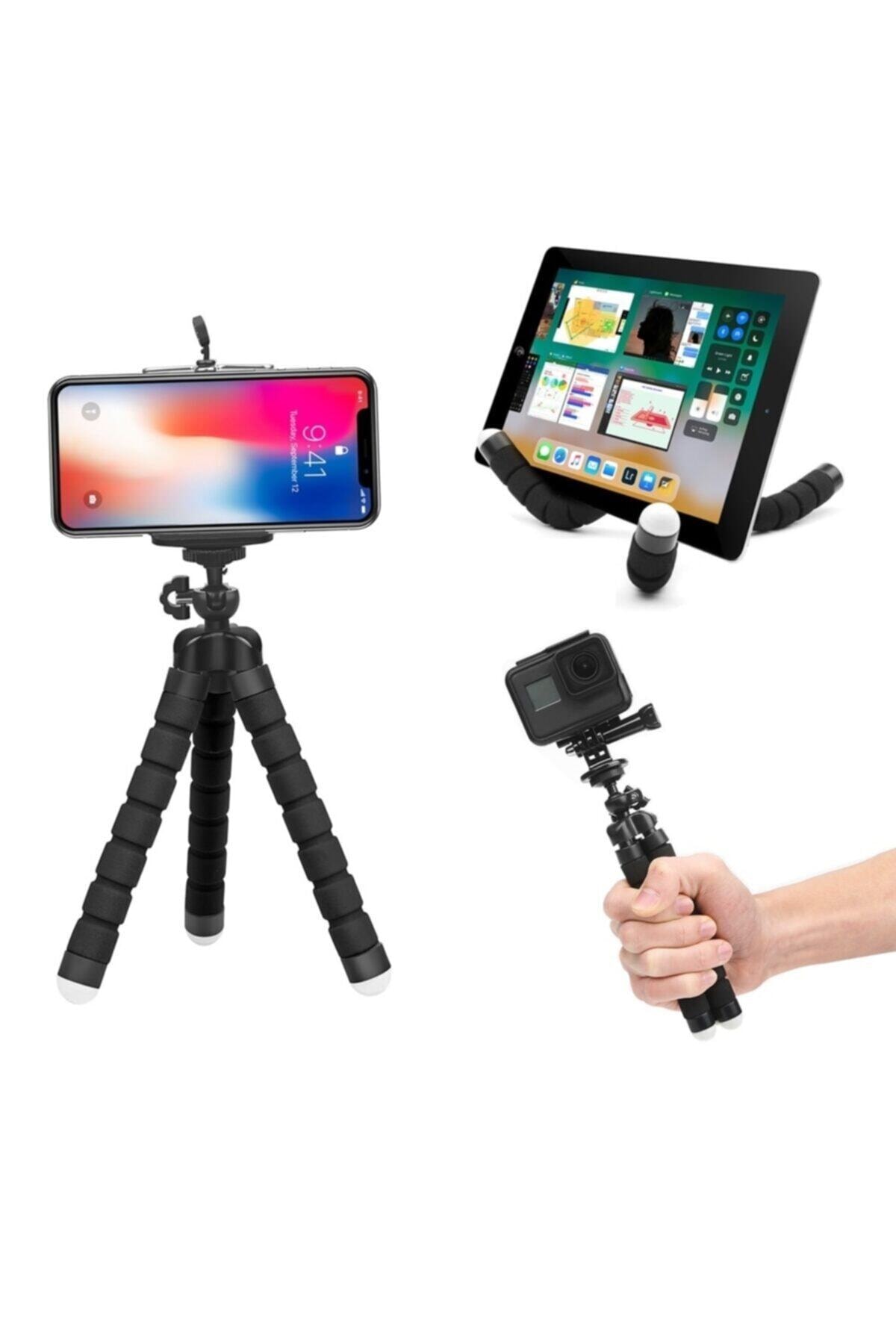 sTech Esnek Tripod Telefon Ve Ipad Tutucu Ahtapot Model Siyah Renk