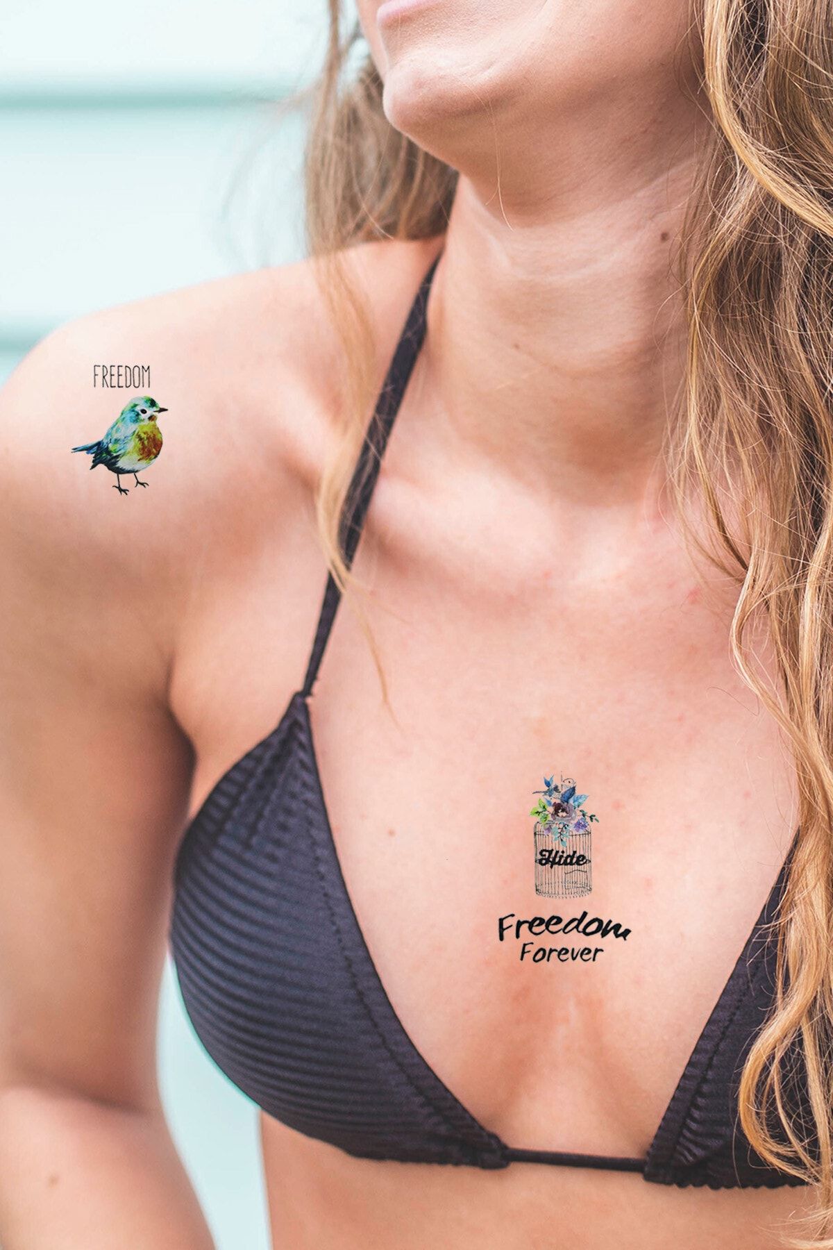 Barly Geçici Kuş Ve Kafes Dövme Tattoo