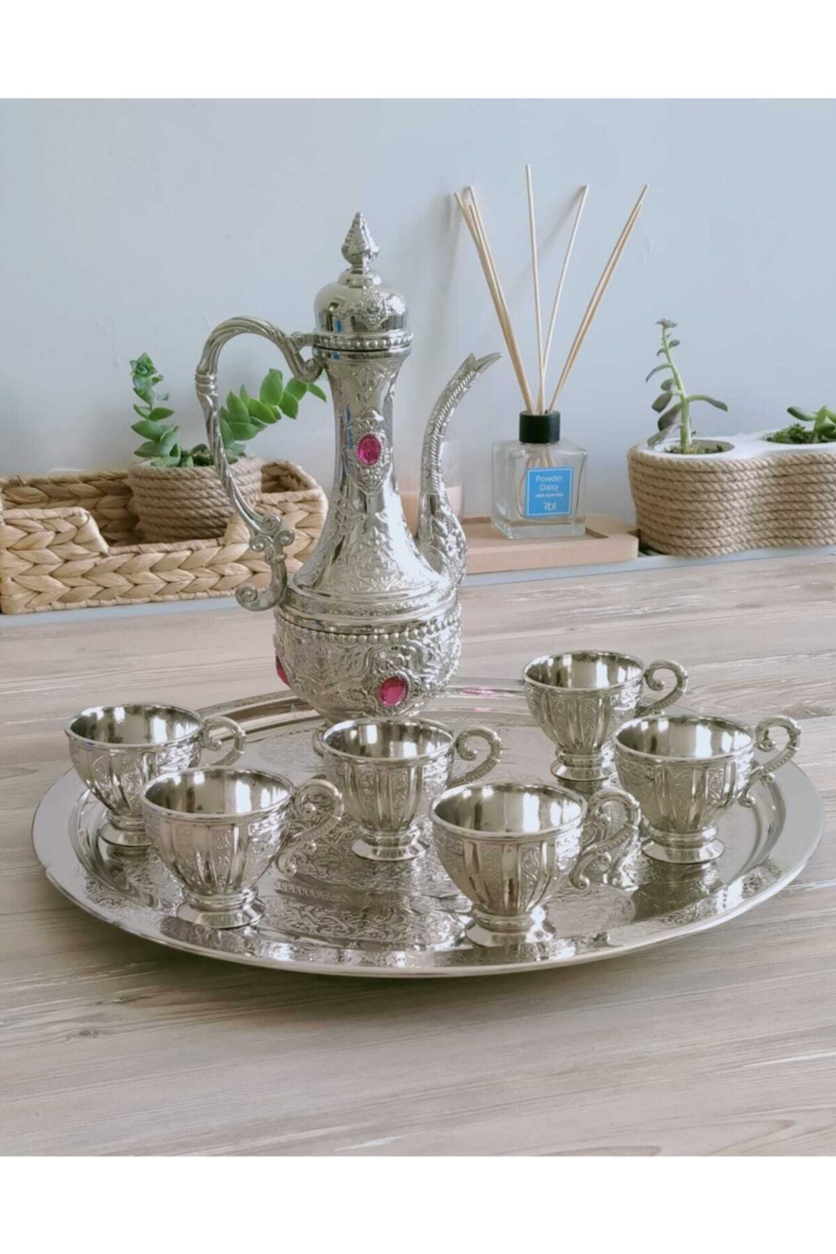 aksuticaret Osmanlı Motifli Zemzem Seti - 6 Kişilik