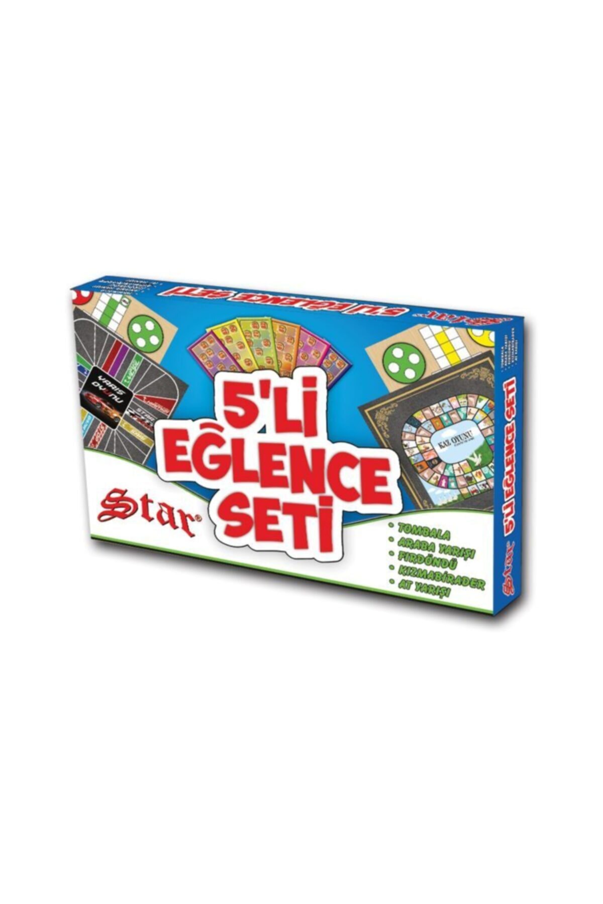 aksuticaret 5 Li Eğlence Seti ( Tombala - Kızmabirader - Araba Yarışı - Fırdöndü - At Yarışı )