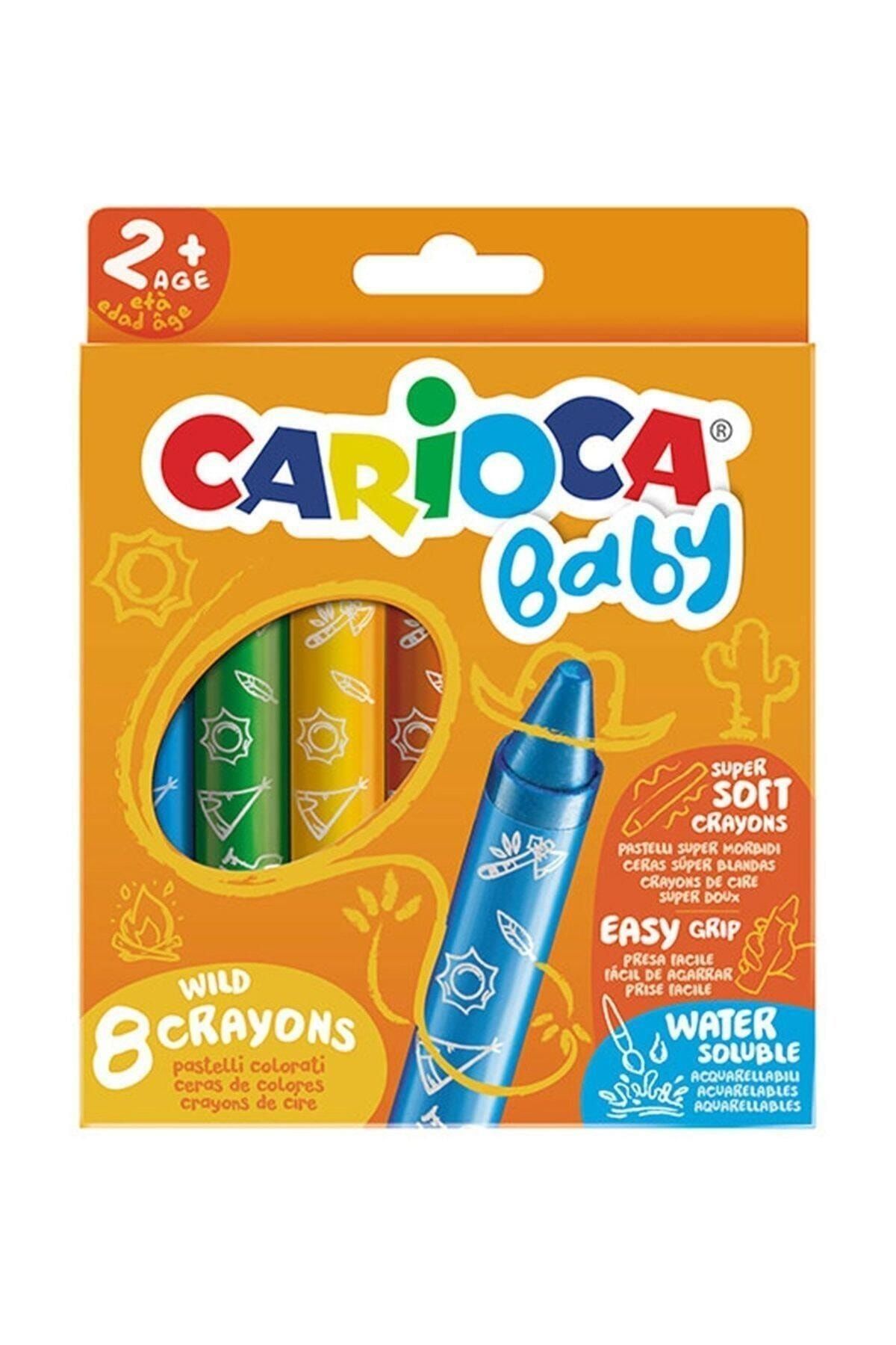 CARIOCA Boze Carioca Jumbo Bebek Elleri Kirletmeyen Pastel Boya Kalemi 8li 2 Yaş+