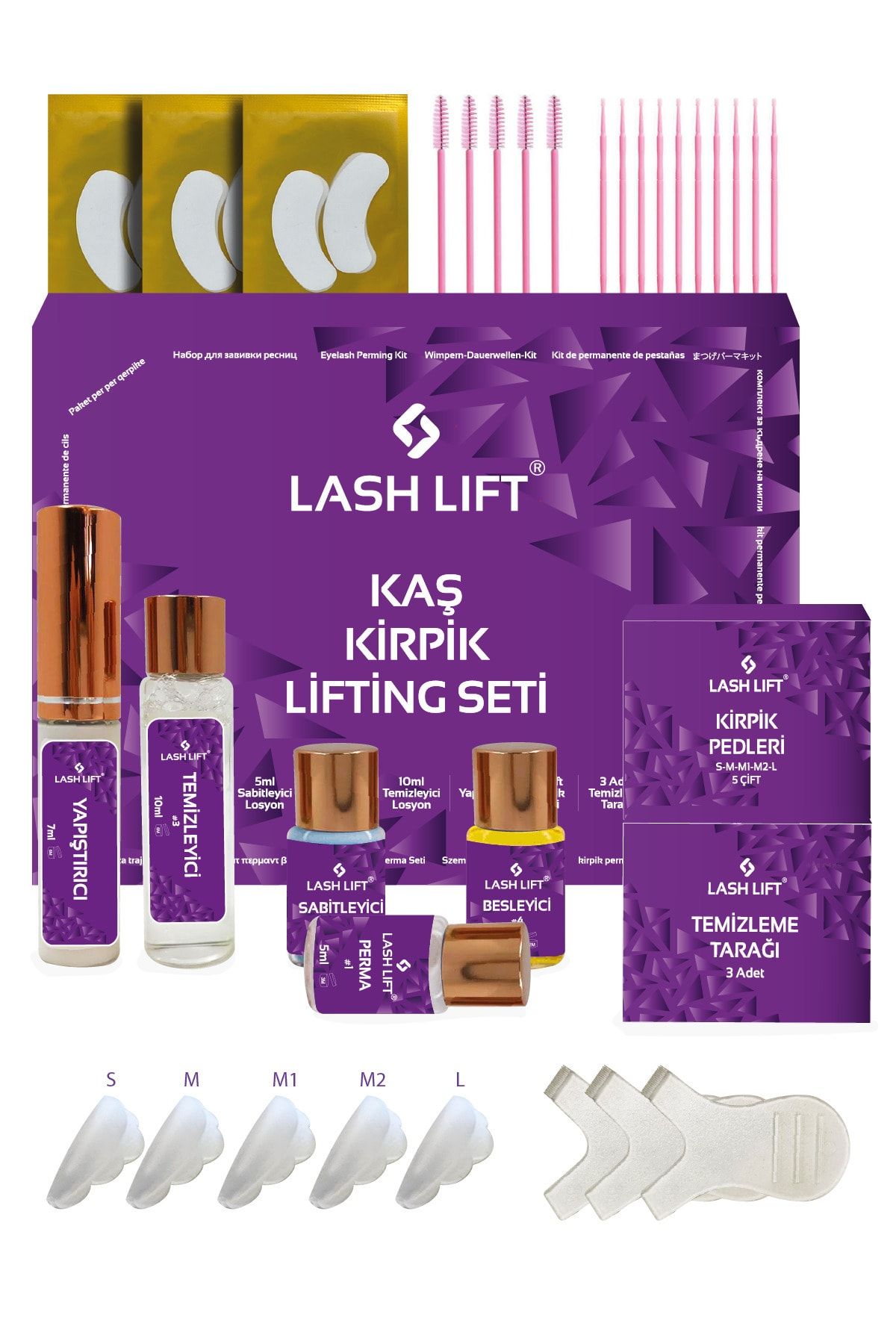 lashlift Lash Lıft® Kirpik Lifting Seti, Lash Lift, Kaş & Kirpik Perma Seti (temizleyici 10ml) Full