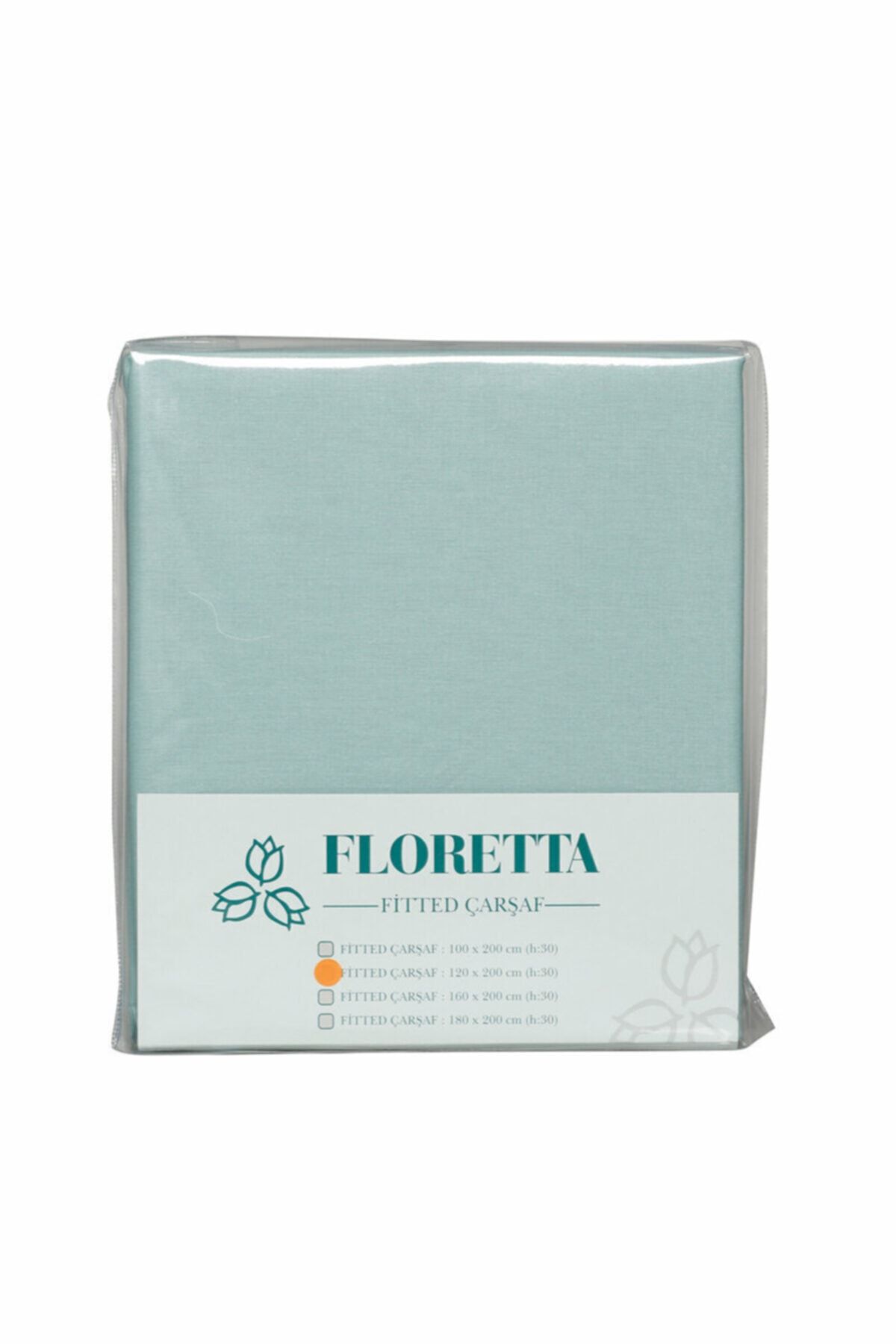 Özdilek Su Yeşili Floretta Tek Kişilik Lastikli Fitted Çarşaf 100x200+30