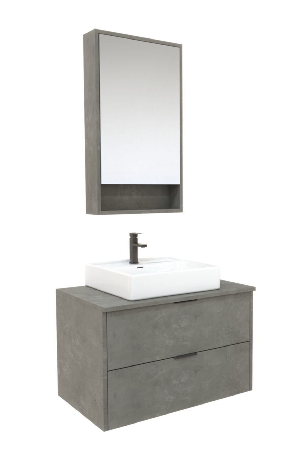 USART BANYO | Stone 2c 80cm Banyo Dolabı Takımı (BOY DOLAP HARİÇ)