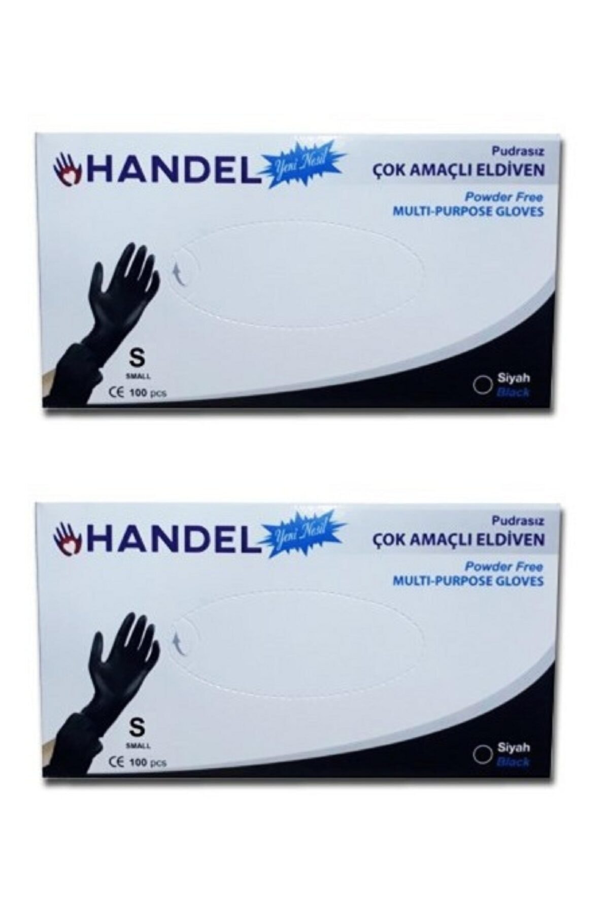 HANDEL 2 Kutu Pudrasız Siyah ''s'' Benden Çok Amaçlı Poşet Eldiven