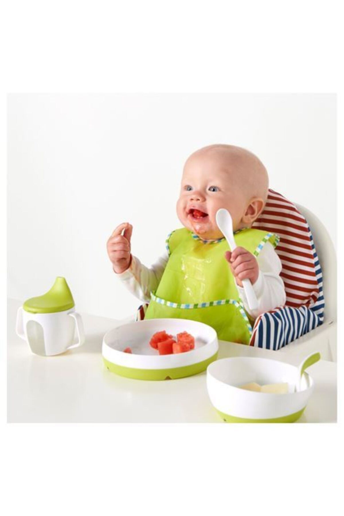 ikea bebek yemek seti yesil beyaz 5 parca gidaya hazirlik gerecleri takim fiyati yorumlari trendyol