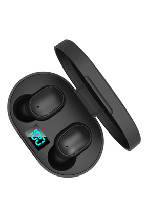 E6s Bluetooth 5.0 Kablosuz Kulaklık Siyah Çift Mikrofonlu Powerbank Kutulu 2024versiyon Image 1