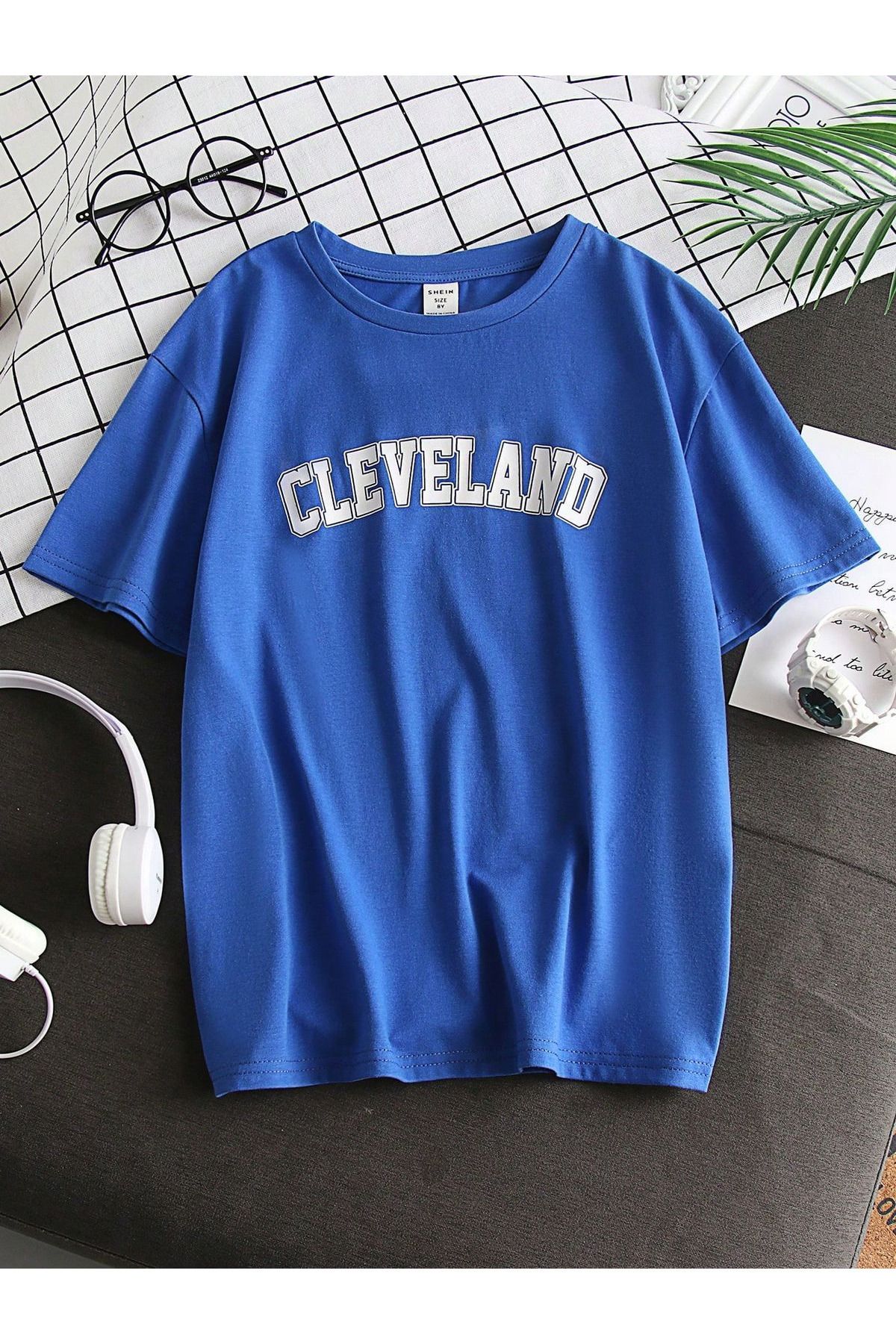 Unisex Cleveland Yazılı Tshirt