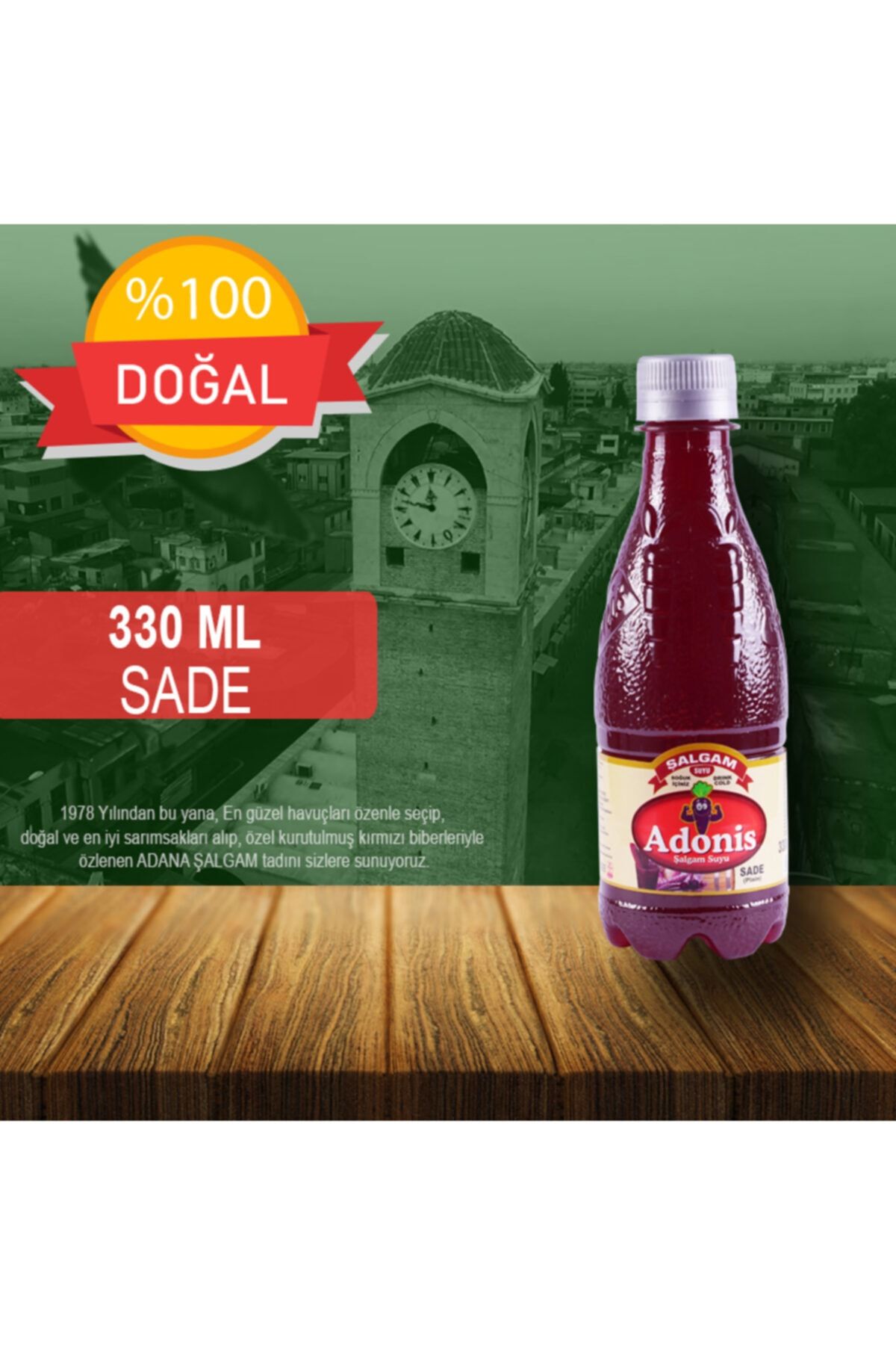 Adonis Şalgam Acısız Adana El Yapımı 330ml 48 Adet