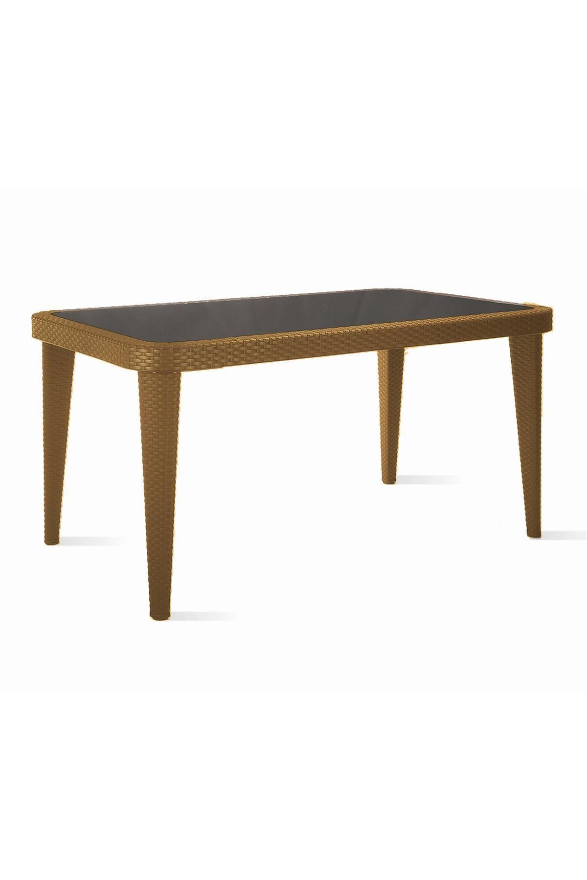 Tilia Osaka 90x150 Cam Tablalı Masa Rattan Bahçe Balkon Mobilyası