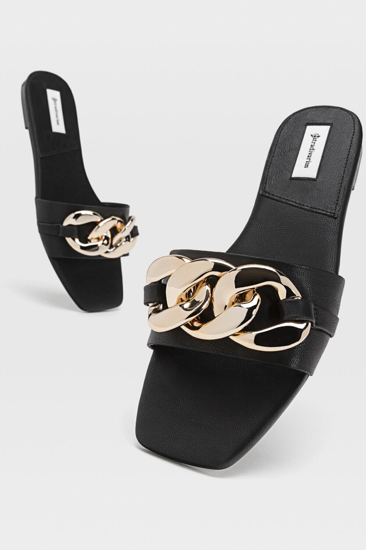 Stradivarius Zincirli Düz Sandalet