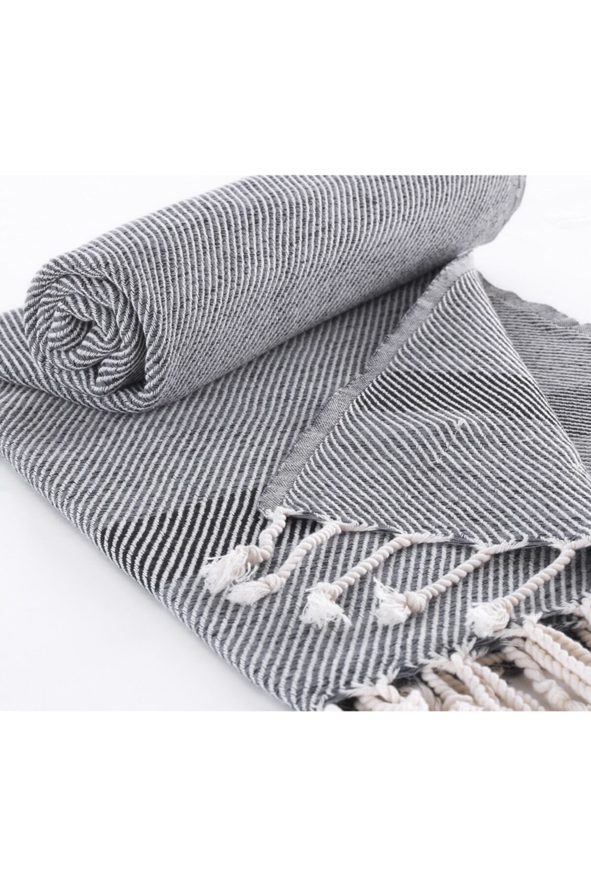 Stella Belli Peştemal El Dokuması Pamuk Polye Desen Füme Renk