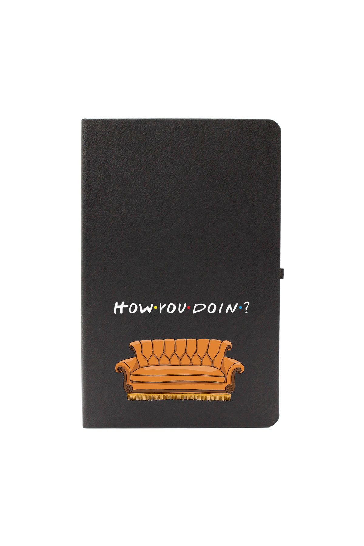 shoptocase How You Doin Friends Tasarımlı Termo Deri Siyah Not Defteri