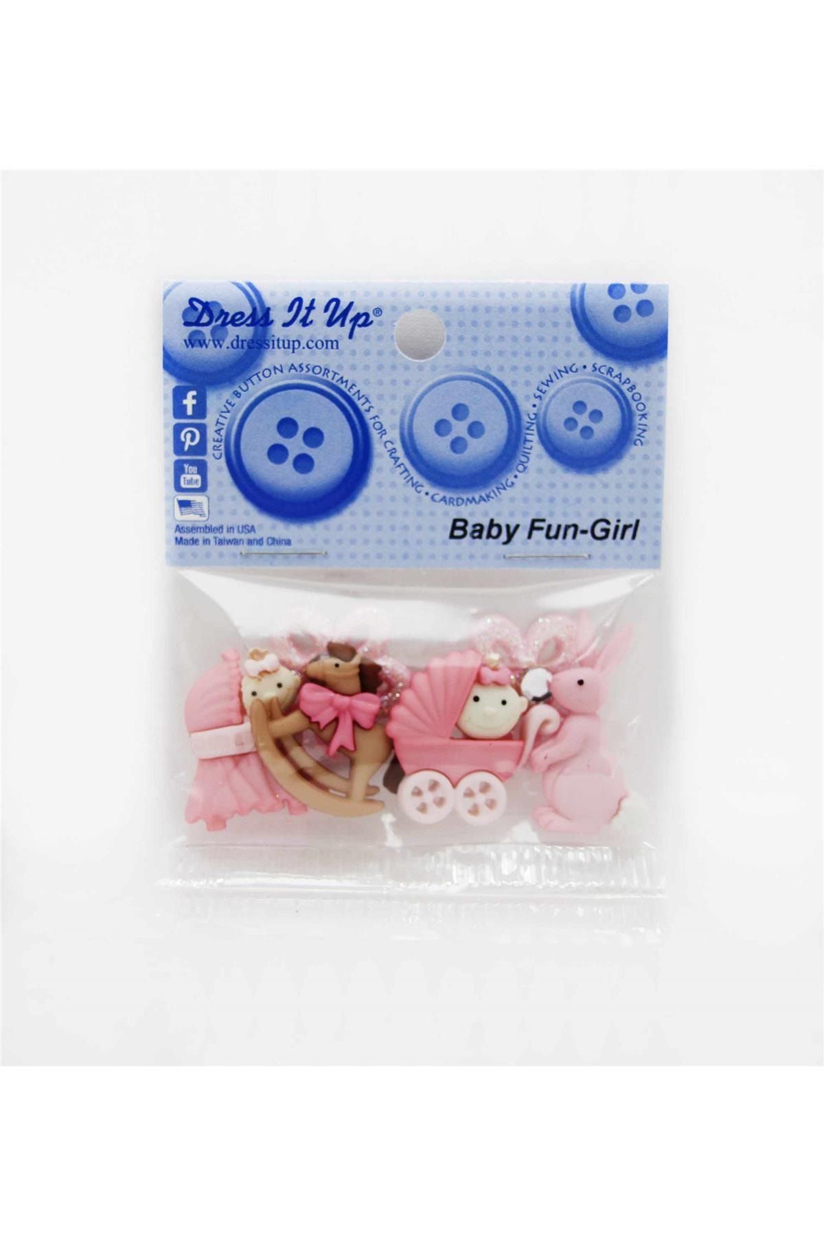 Dress it Up Bebe Karışık Paket Düğme 6 Adet Baby Fun Girl