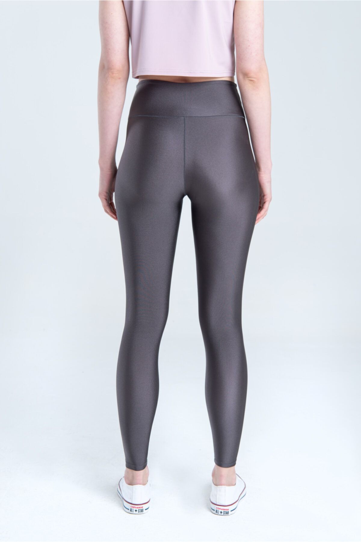 Vienfit Women s High Waist Semi Shiny Leggings Dark Gray Glow