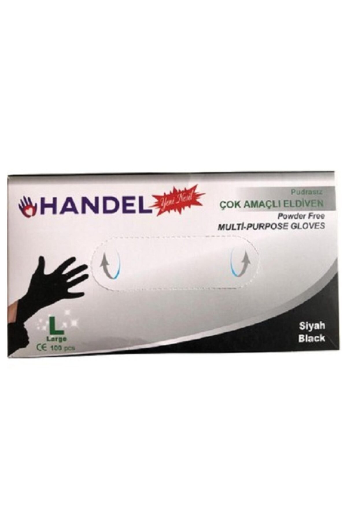 HANDEL 1 Kutu Pudrasız Siyah ''l'' Benden Çok Amaçlı Poşet Eldiven